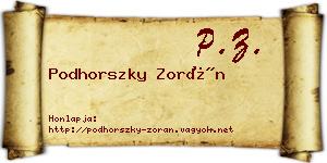 Podhorszky Zorán névjegykártya